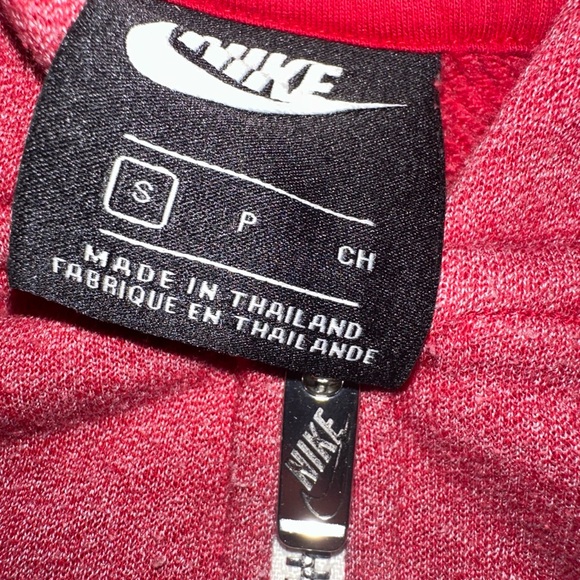 Nike Womens Full Zip Hoodie Size Small Light Red Oversized - Picture 3 of 6
